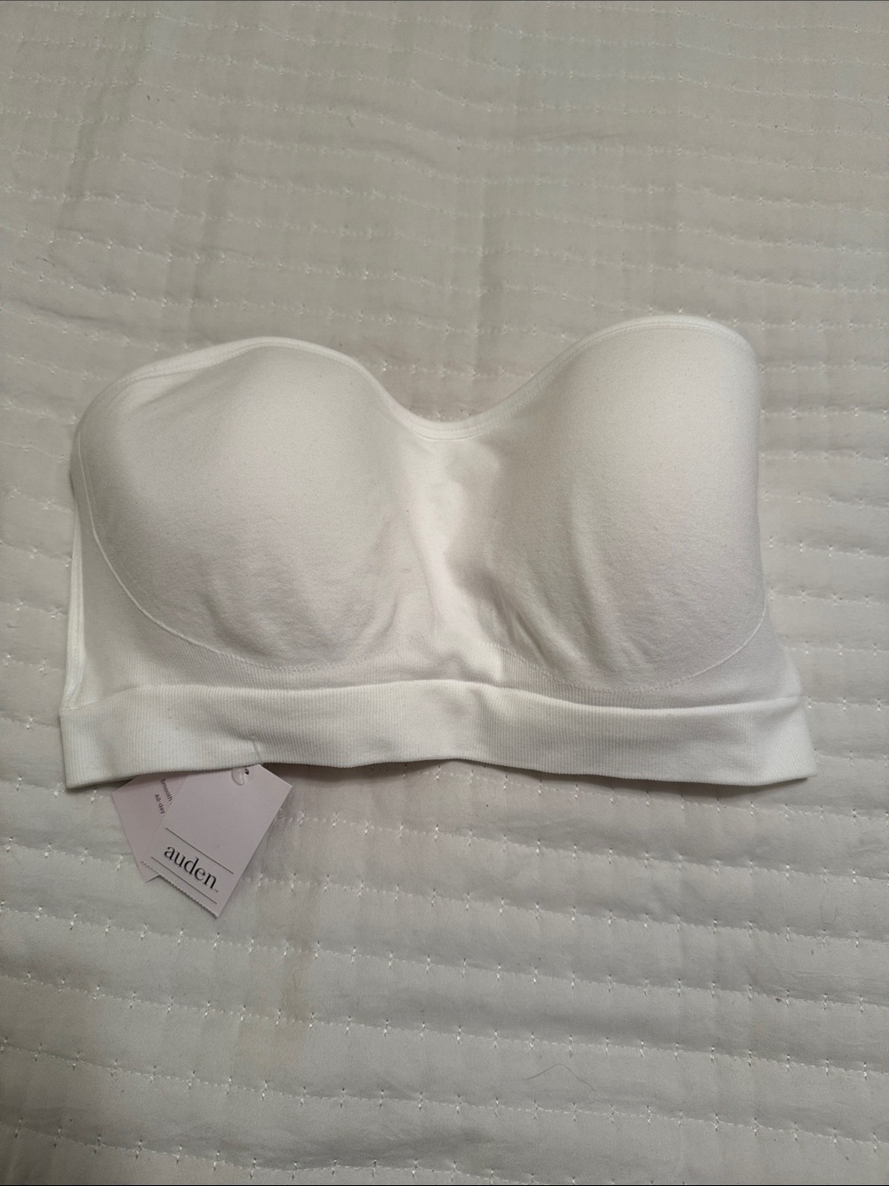 Auden Strapless Longline Bandeau Bra — White